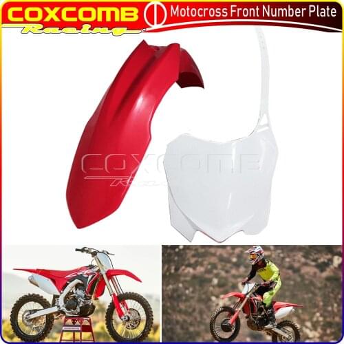 Red/White Motocross Racing Enduro Front Fender&Front Mudguard Number Plates For Honda CRF450R CRF250R CRF 250R 450R 2009-2013