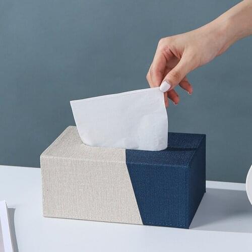 Creative Toilet Paper Holder Tissue Box Container Leather Creative Napkin Tissue Boxes Dispenser Servilletero Wipes Case BW50ZJ
