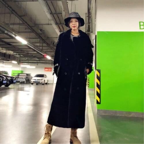 Real Sheep Fur Coats Women Sheep Shearling Jacket Coats Long Thick Warm Winter Jacket Women Genuine Leather Jackets Outerwear