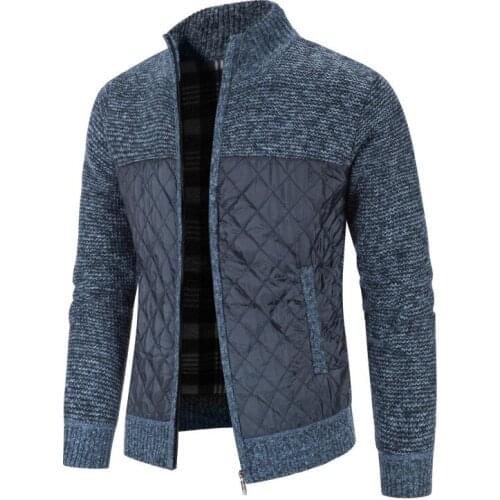 21 new velvet plaid sweater large size foreign trade mens coat hooded cardigan hooded；Size（M-3XL）;Gennem Skyerne;B215-6635