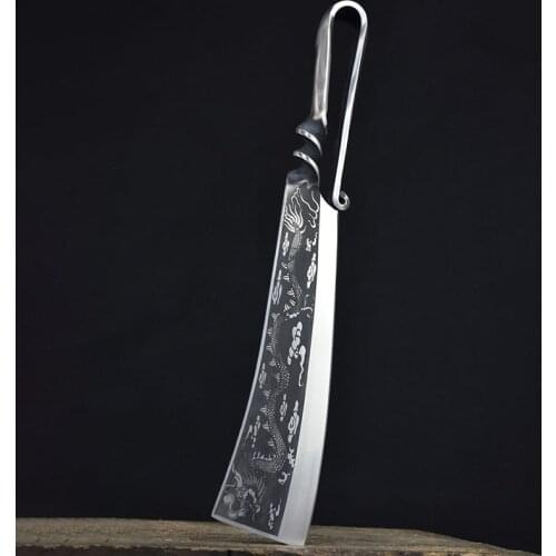 9.3 Inch Chopping Knife Dragon Veins Machete Hunting Wood Chopper Forge Steel Kitchen Knife Bone Meat And Poultry Tools