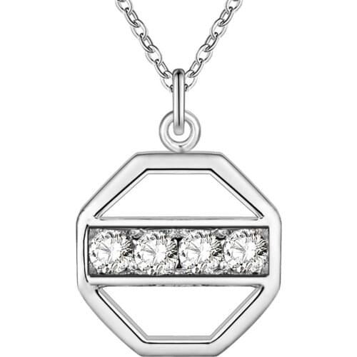 Wholesale Charm Silver Color Pendants For Women Fashion Jewelry Necklace Lady Fashion Jewelry Pendant Eight Edges Pendant AN684