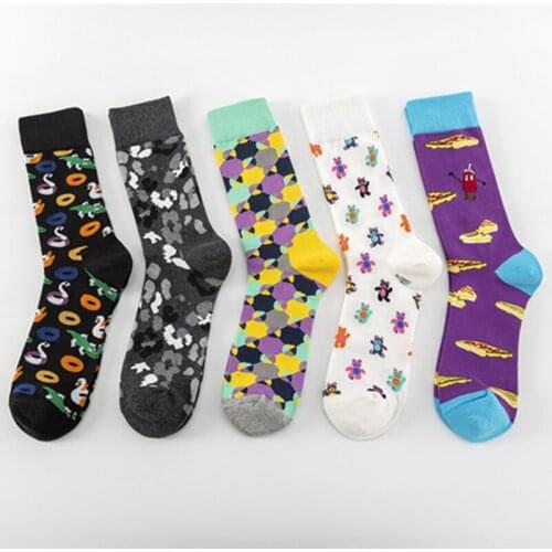 Autumn Womens Medium Socks Soft Sweat Absorption Deodorization Colorful Swimming Ring Leisure Socks носки женские kawaii