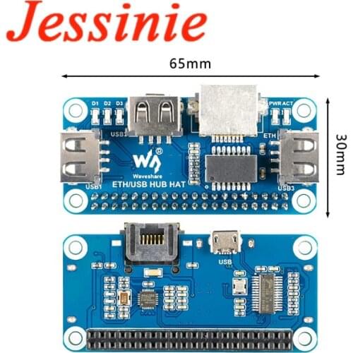 Raspberry Pi 4 B/3B+/3B/Zero W USB to Ethernet RJ45 Network Port USB HUB HAT Splitter 5v Expansion Development Board