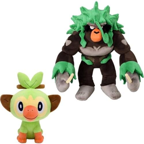 Cartoon Grookey Evolution Rillaboom Plush Toy Sword Shield Anime Pokemones Grookey Rillaboom Stuffed Plush Toys Dolls Kids Gifts