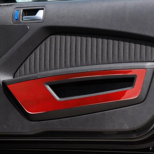 It Is Suitable For 09-13 Ford Mustang The Carbon Fiber 2 Front Door Panels With Logo