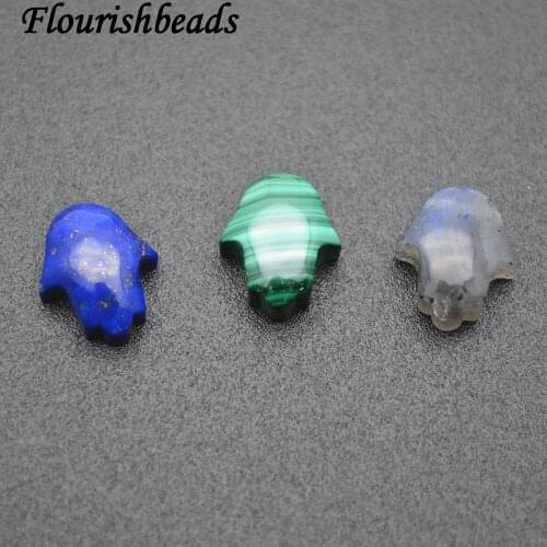 11x12mm Small Size Cute Hand Natural Stone Pendants ( Lapis / Malachite / Labradorite) Fit Collarbone Chain Necklace Making