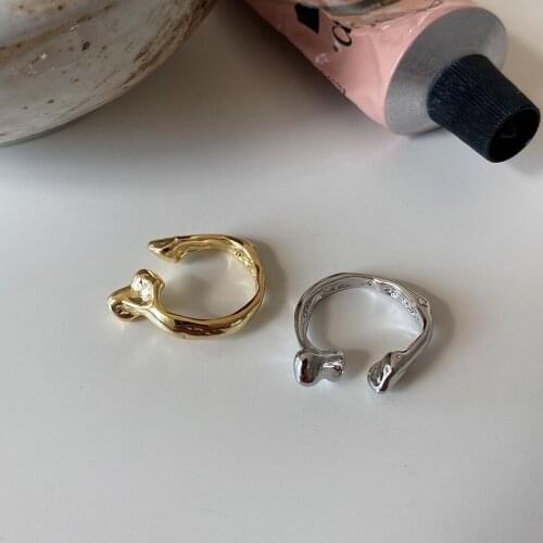 SHANICE Unique Design Punk S925 Sterling Silver irregular Shaped Ring Open Finger Ring For Women Party Birthday Gift Jewlery