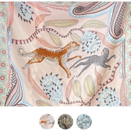 Silk Scarf 90*90cm Designer 100 % Natural Silk *Mulberry Scarfs 100% Silk Scarf Hand Rolled Foulard En Soie animal print scarves