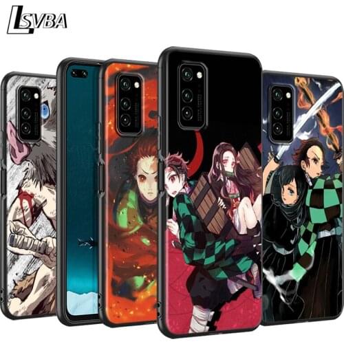 Demon Slayer Kimetsu no Yaiba Silicone Phone Case for Huawei P30 P20 P40 Lite E Pro P Smart Z Plus 2019 P10 P9 Lite Black Cover