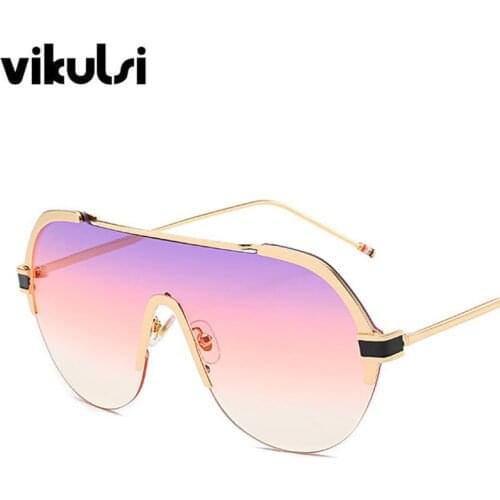 Unisex Celebrity Luxury One Piece Sunglasses Women Italy Brand Designer Pilot Sun Glasses For Female Men Trend Sunglass UV400