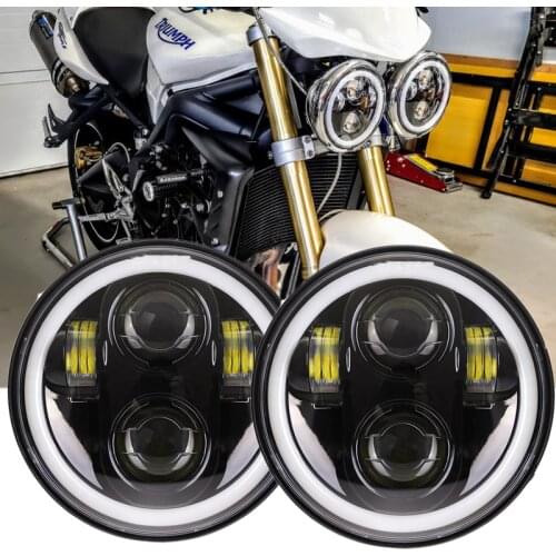 2x 5.75 inch led headlight High/Low beam halo for Triumph Rocket iii 3 & Speed Triple & Street Triple & Thunde 5 3/4" projector