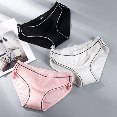 Women cotton panties sexy underpants set underwear lingerie Intimates skin-friendly briefs girls knickers dropshipping 3 pcs/lot