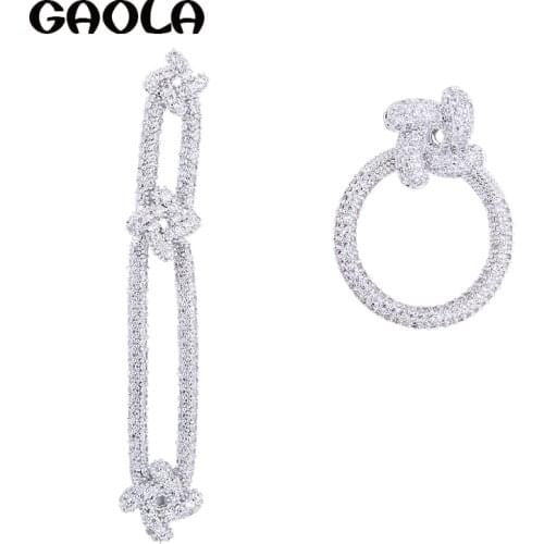 GAOLA Top Quality New Design Round Flower AAA Cubic Zirconia Earrings For Women GLE5534