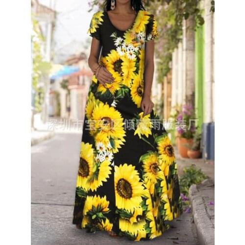 Oversized Dress Women Tie-dye 3D print Long Maxi dress Summer O Neck Short Sleeve Big Swing Party Dresses Plus Size 5XL Vestidos