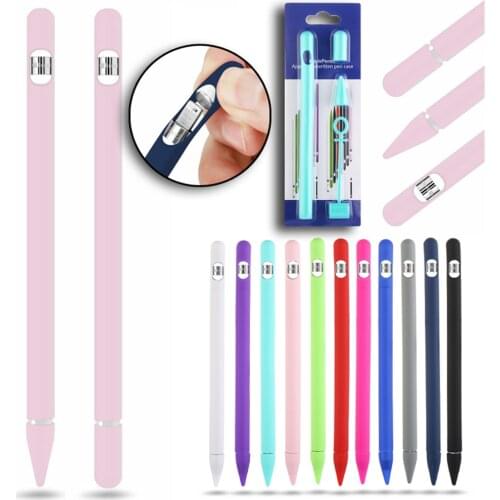 1Set Candy Color Non Slip Silicone Compatible For Apple Pencil Case For iPad Tablet Touch Pen Stylus Protective Sleeve Cover