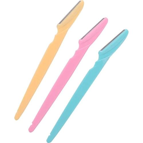 1Set Face Facial Eyebrow Scissors Razor Trimmer Shaper Shaver Blade Knife Hair Remover Make Up Tool Beauty Tools