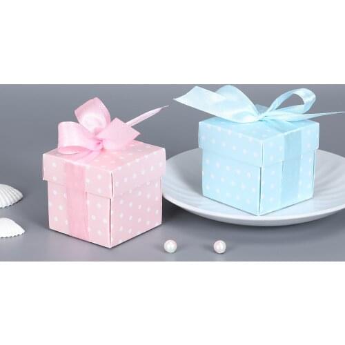 10Pcs/set 5*5*5cm Laser Cut Hollow Speck Favors Gifts Candy Boxes With Ribbon Baby Shower Wedding Party Supplies