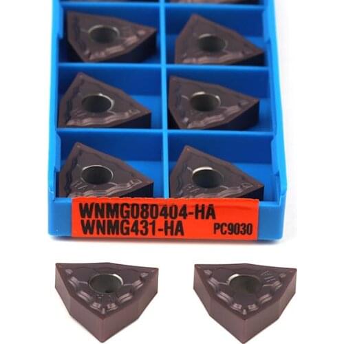 10pcs WNMG080404 WNMG080408 HA PC9030 Carbide Inserts External Turning Tool CNC Lathe Tool Turning Inserts, Stainless Steel Tool