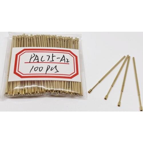 100Pcs Test Probe PAL75-A2 Tool Instrument Spring Test Probe Gold-plated Outer Diameter 1.02 Mm for Electronic Circuit Board
