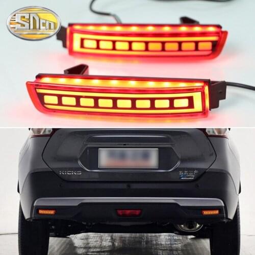 2PCS For Infiniti QX70 2013 - 2019 2-in-1 Functions Car LED Rear Fog Lamp Bumper Light Auto Brake Light Reflector