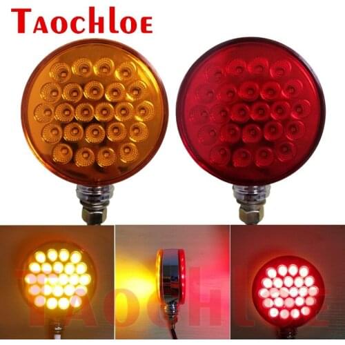2Pcs 10V - 30V Red Amber LED Side Marker Lights For Truck Trailer School Bus Clearance Lights Double Face Strobe Warning Lamps