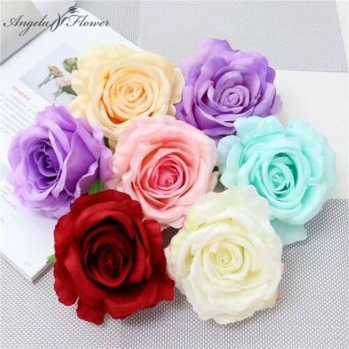 20pcs/lot 10cm artificial silk rose flower head DIY wedding flower wall arrangemnt decor home Christmas Valentines Day gift box