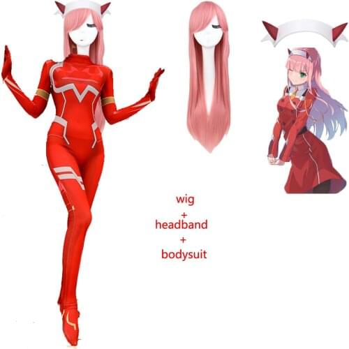 2021 Darling in the franxx 02 Zero Two Cosplay Costume for Women Halloween Costume Christmas Carnival Tight 3D Printing Bodysuit