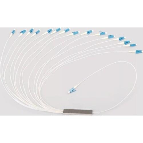 5 unids/lote divisor de fibra óptica PLC LC 1x16 Mini tubo de acero Tipo 1x16 0,9mm divisor de fibra Opitc con conector LC/UPC