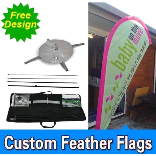 Free Design Free Shipping Single Sided Cross Base Teardrop Flag Signs Advertising Flutter Flags Banners Sail Banners
