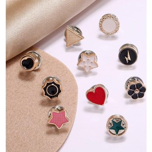 10Pcs Fashion Button Prevent Accidental Exposure Buttons Pearl Brooch Pins Badge High Quality Cufflinks Button For Clothes Decor