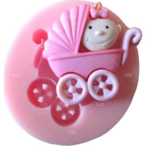 Stroller baby Fondant Cake Baking Molds,Moule Silicone,Cake Decorating Tools Pastry Tools Kitchen Accessories SQ1595