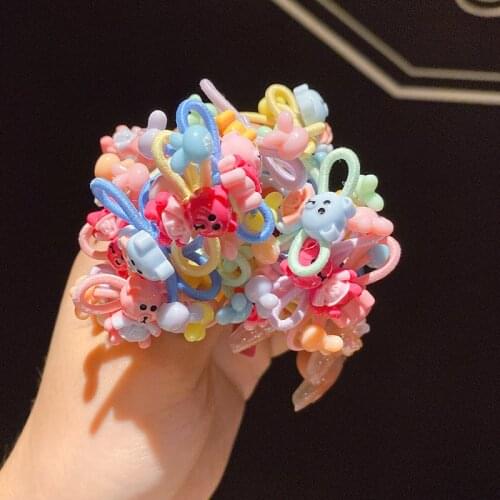 New Children Cartoon Colourfull Cute Animal Cloud Hair Cycle School Party Outside Lovely Flower Girls Elastic Hair Bands