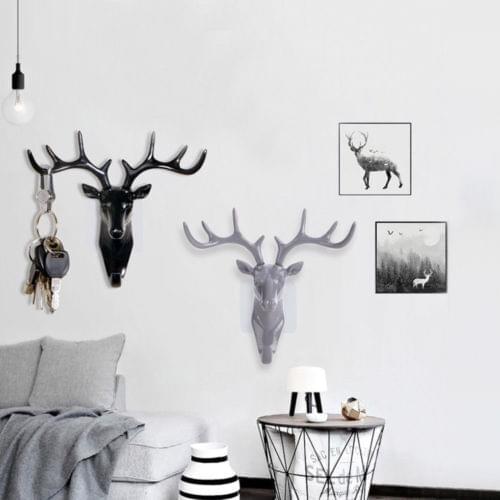 Brand New Creative American hook deer head modeling wall decoration hanger suction cup living room bedroom coat key hooks