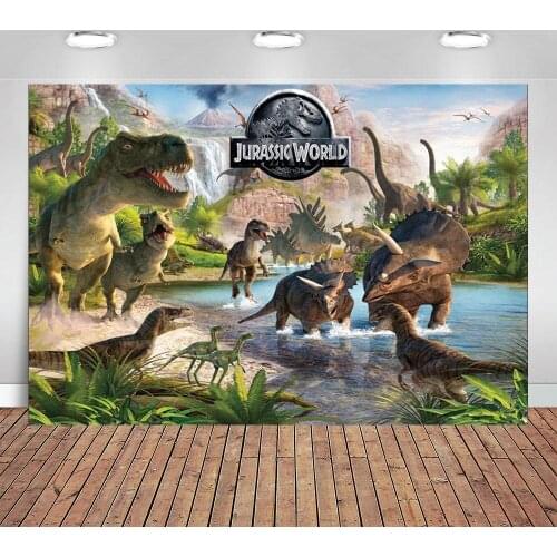 Jurassic World Dinosaur Park Backdrop Photography Child Birthday Party Banner Baby Shower Background for Photo Studio