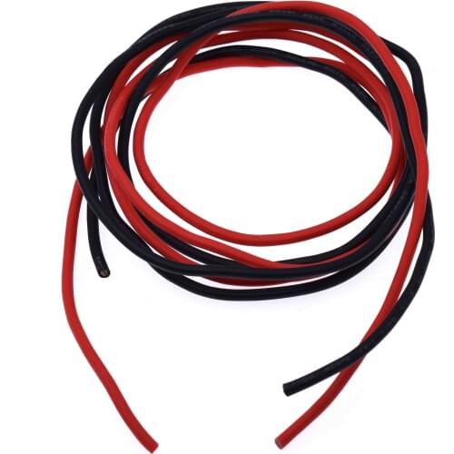 1set 14 AWG Gauge Wire Flexible Silicone Stranded Copper Cables For RC Black 1M + Red 1M = 2M