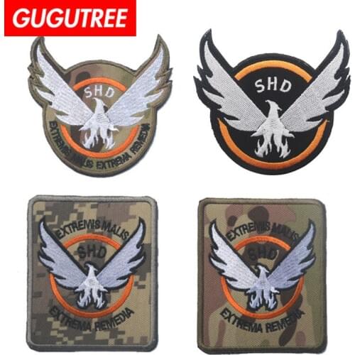 GUGUTREE embroidery HOOK&LOOP patch eagle patches badges applique patches for clothing AD-98