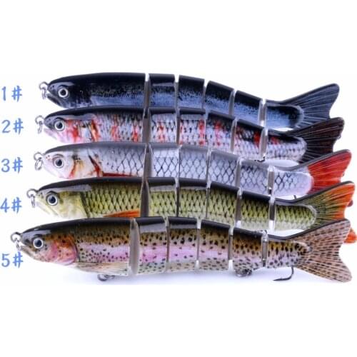 HENGJIA 1PC 6 Segments Jointed Lure 12.7CM 22G Sinking Wobbler Vibration Bait With Treble Hooks Fishing Lure