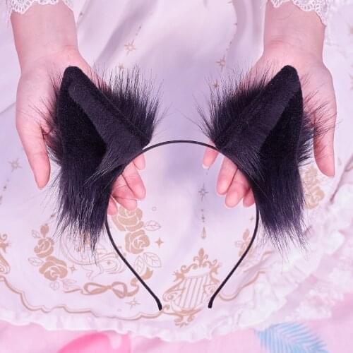 Kemonomimi Props Cosplay Wolf Fox Ears Beast Ears Headband Hairpin Simulation Lolita Headdress Cute Animal Cat Ears KC Hair hoop