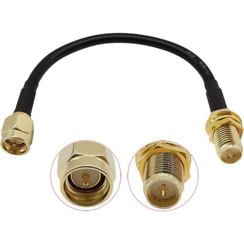 SMA Male to RP SMA Female Bulkhead RG58 Coaxial Extension Cable WIFI Antenna RF Connector 10/15/20/30/50CM