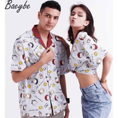 Hot sale couples matching set tops anime cartoon hawaiian mens shirts for womens blouses dropshipping wholesale free shipping