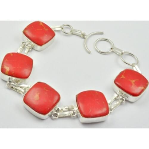 Copper Turquois Bracelet Silver Overlay Over Copper , 23.5 cm, B2326