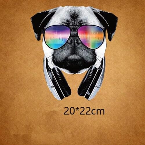 Pug Dog Sticker On Clothes Washable New Design Diy Accessory Clothing Deco Heat Transfer Badges Applique
