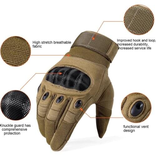 Mens Outdoor Military Tactical Gloves With Knuckle Protection Shooting Airsoft Paintball Women Motorcycle Touch Screen Gloves