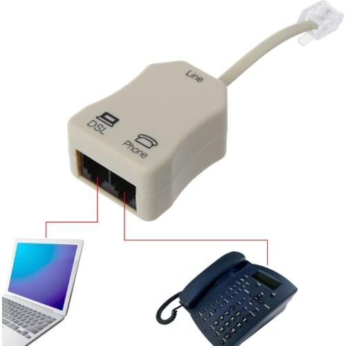Portable ADSL Modem Telephone Phone Fax In-Line Splitter Filter Network 1PC tablet laptop phone pop socket usb