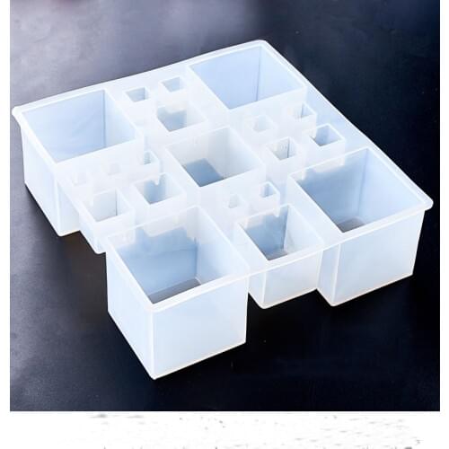 Transparent Silicone Mould Dried Flower Resin Decorative Craft DIY12 different size cube mold epoxy resin molds for jewelry