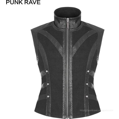 Мужские кожаные жилеты PUNK RAVE China At AliExpress
