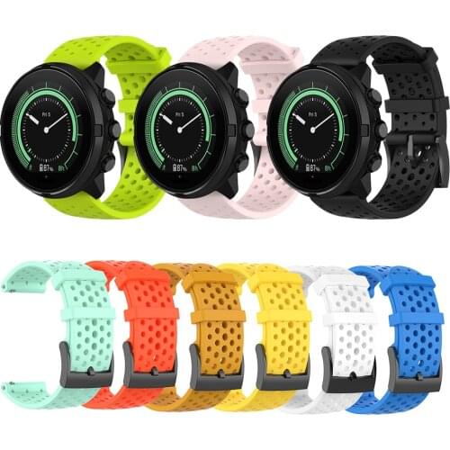 24MM ATHLETIC SILICONE STRAP For Suunto Spartan Sport Suunto Spartan Sport Wrist HR/Baro Band For Suunto 9 D5 Replace Watchband