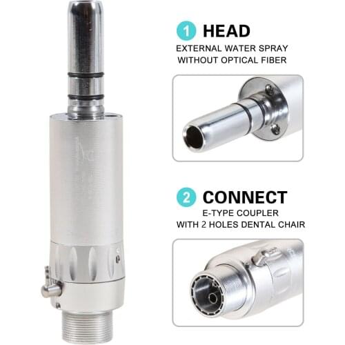 Dental 2 Hole Slow Low Speed Air Motor Handpiece Standard E-type 1:1 Ratio Coupler Fit Nsk