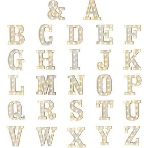 Mycyk LED Night Light DIY letter R-Z Battery Powered White Plastic Letter Outdoor and Indoor Wall Decor wedding party denroom